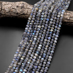Natural Labradorite Beads 6mm Freeform Thick Rondelle 15.5" Strand