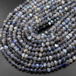 Natural Labradorite Beads 6mm Freeform Thick Rondelle 15.5" Strand
