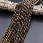 Natural Bronzite Smooth Rondelle 4mm Beads 15.5" Strand