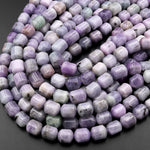 Rare Natural Stormy Blue Green Purple Kunzite 12mm Bullet Beads 15.5" Strand
