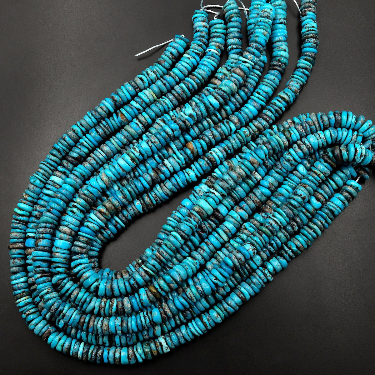 Bluejoy 13mm Genuine Indian-Style Natural Turquoise XL Free-Form factory Thin Disc Bead 16-inch Strand