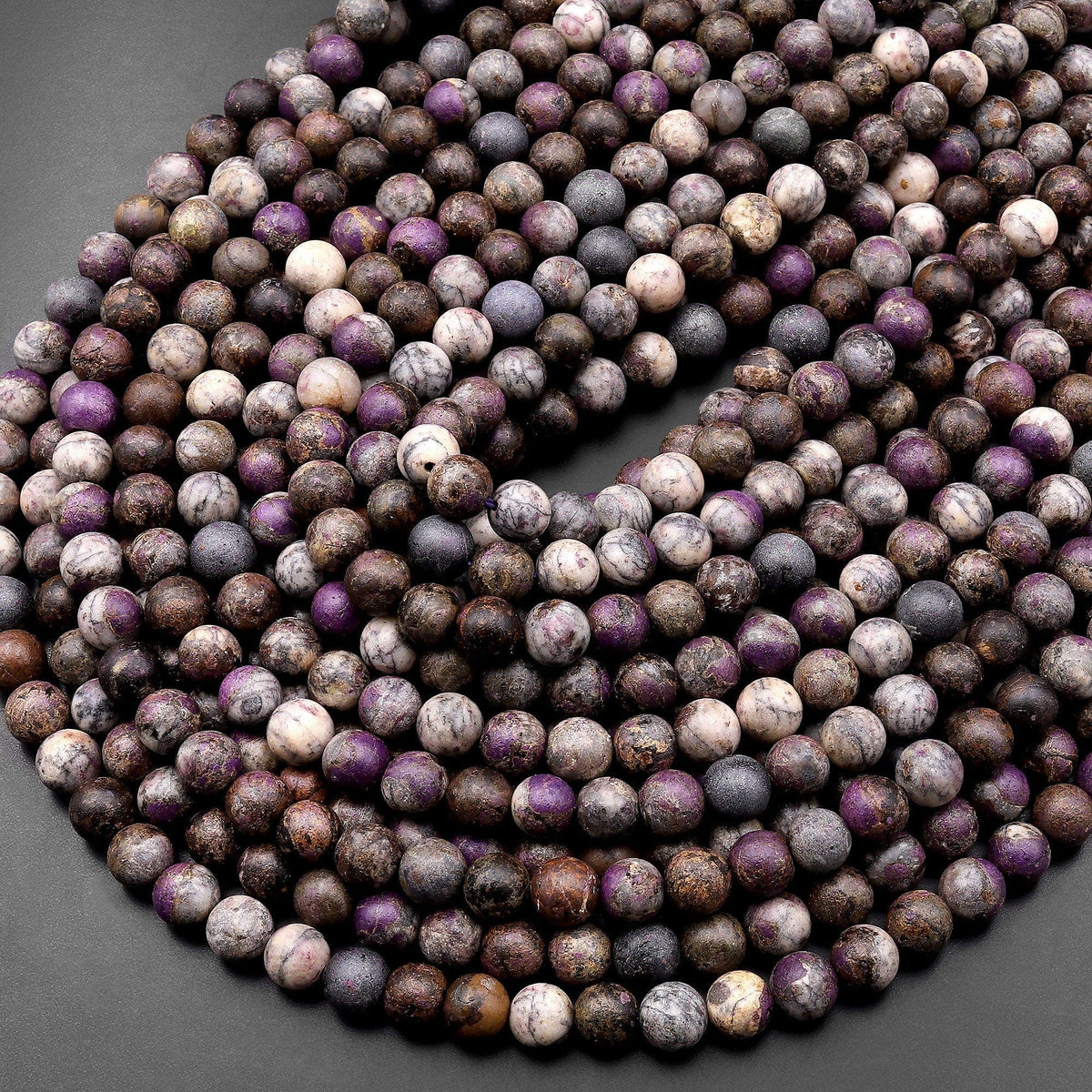 Matte Natural Stichtite Beads 4mm 6mm 7mm Smooth Round Beads