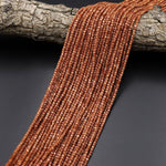 Micro Faceted Goldstone Sandstone Beads 2mm Cube 15.5" Strand