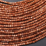 Micro Faceted Goldstone Sandstone Beads 2mm Cube 15.5" Strand