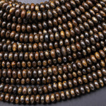 Natural Bronzite Smooth Rondelle 4mm Beads 15.5" Strand