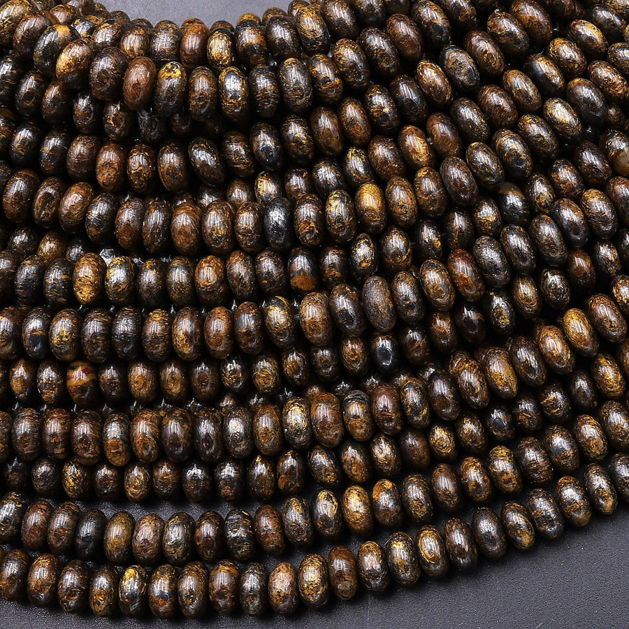 Natural Bronzite Smooth Rondelle 4mm Beads 15.5" Strand