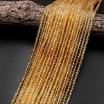 AAA Genuine Natural Citrine 4mm Faceted Beads Graduated Color Ombre 15.5" Strand