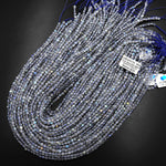 AAA Faceted Labradorite Coin Beads 3mm 4mm 15.5" Strand