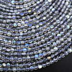 AAA Faceted Labradorite Coin Beads 3mm 4mm 15.5" Strand