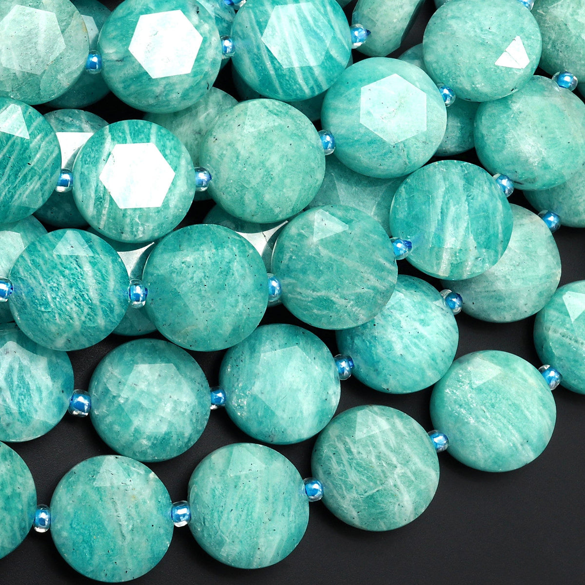 4 Inches PERUVIAN AMAZONITE FACETED Tumble Drops Beads Natural Gemstone outlets Side Drill Beads Line | Genuine Amazonite Beads | 14x7 To 10x5 mm