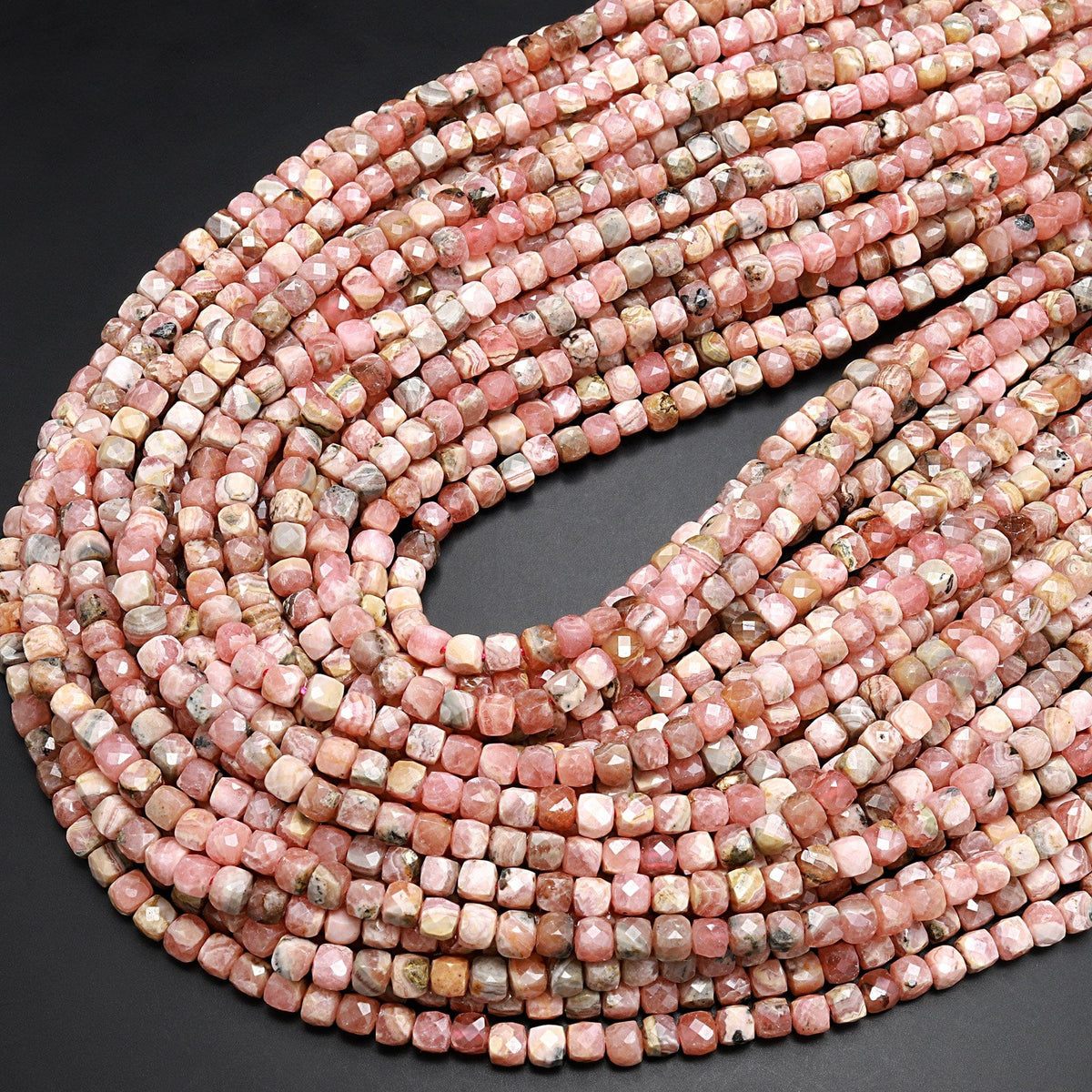 AAA+ Rhodochrosite Gemstone 5mm-6mm Faceted Rondelle Beads | Natural Rhodocrosite discount Semi Precious Gemstone Beads for Jewelry | 8inch Strand