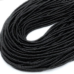 AAA Natural Black Onyx Rondelle Beads Smooth 4mm 15.5" Strand