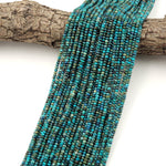Natural Shattuckite Chrysocolla Azurite Faceted 3mm Rondelle Beads 15.5" Strand