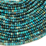 Natural Shattuckite Chrysocolla Azurite Faceted 3mm Rondelle Beads 15.5" Strand