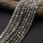 AAA Natural Silvery Gray Moonstone 5mm 6mm 8mm 10mm Round Beads 15.5" Strand