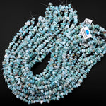 Natural Blue Larimar Freeform Chip Nugget Pebble Beads 15.5" Strand