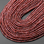 AAA Rare Natural Malaya Mauve Peach Garnet Faceted 3mm Rondelle Beads 15.5" Strand