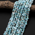 Natural Blue Larimar Freeform Chip Nugget Pebble Beads 15.5" Strand