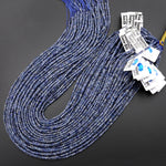 Natural Blue Sapphire Faceted Gemstone Cube Beads 2mm from Sri Lanka 15.5" Strand