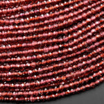 AAA Rare Natural Malaya Mauve Peach Garnet Faceted 3mm Rondelle Beads 15.5" Strand