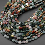 Natural Indian Agate Hand Carved Fall Leaf Gemstone Beads 15.5" Strand