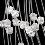 AAA Iridescent Carved Natural White Mother of Pearl Shell Cute Paw Print Beads Choose from 5pcs, 10pcs