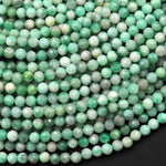 Real Genuine Natural Colombia Soft Green Emerald Gemstone Faceted 4mm Round Beads Laser Diamond Cut Gemstone May Birthstone 15.5" Strand