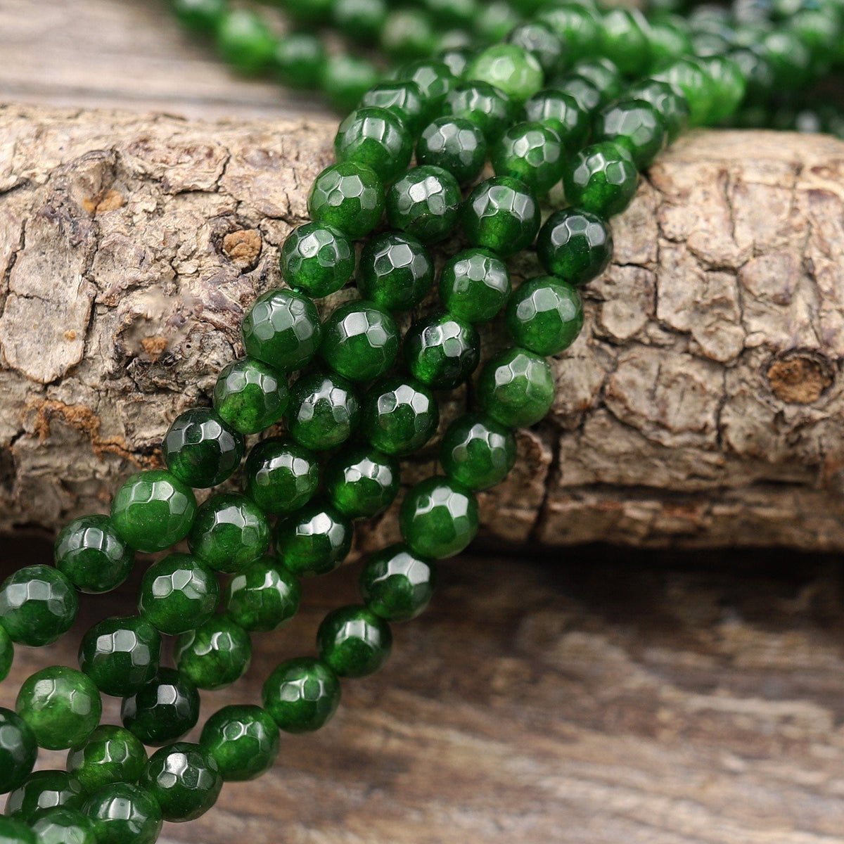 Bracciale In Giada Verde Naturale 10mm - Perline Rounded 7.5 Pollici AA