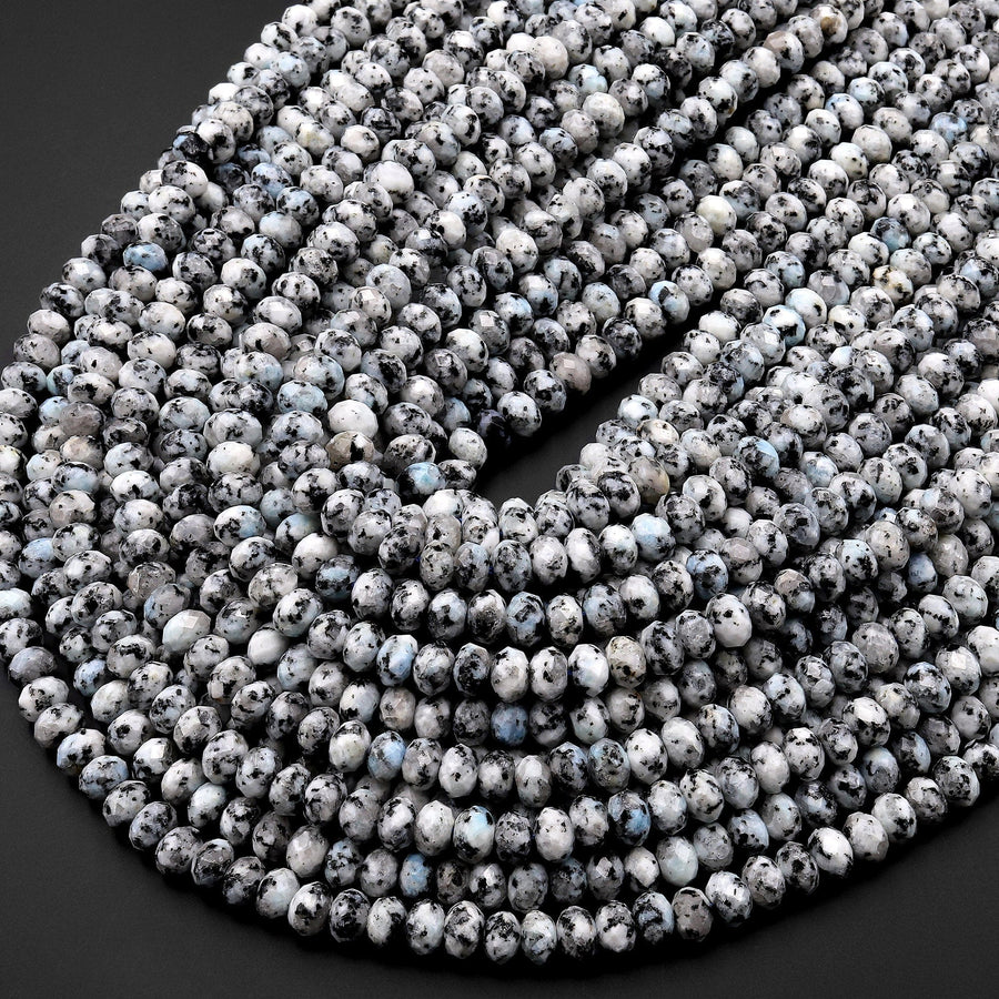 Faceted K2 Jasper Granite 6mm Rondelle Beads 15.5" Strand