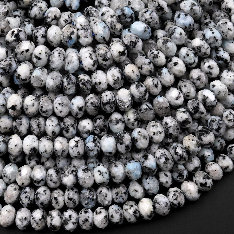 Faceted K2 Jasper Granite 6mm Rondelle Beads 15.5" Strand