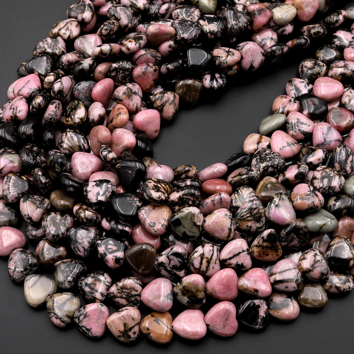 Natural Pink Opal Smooth Heart Beads 15.5 Strand – Intrinsic Trading