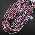Natural Fantasy Fire Agate Bamboo Stem Tube Cylinder Beads 15" Strand