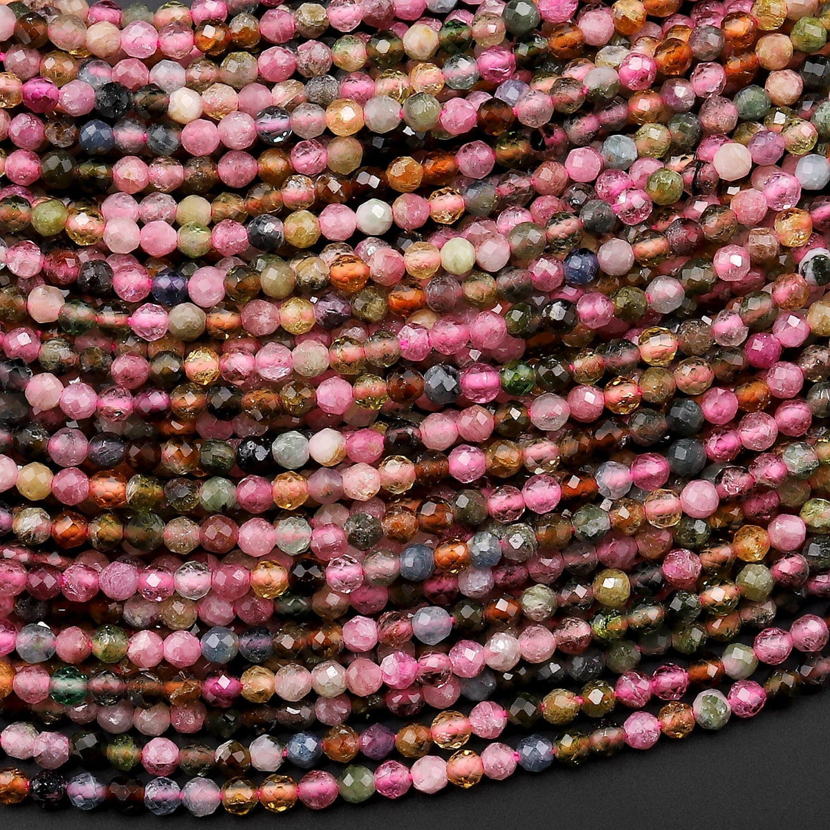 AAA Quality Mutli online Tourmaline round shape faceted gemstone beads Tourmaline faceted round beads Multi Tourmaline round balls wholesale beads