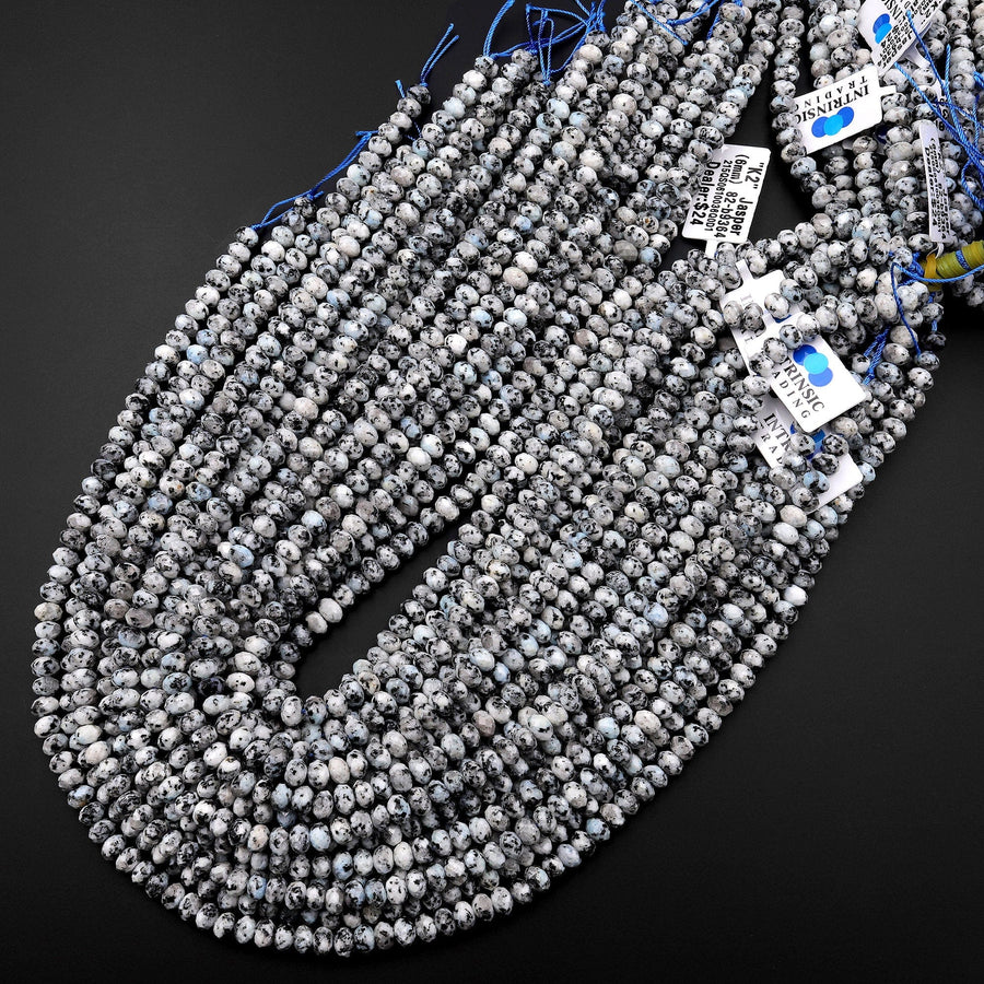 Faceted K2 Jasper Granite 6mm Rondelle Beads 15.5" Strand