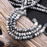 Faceted K2 Jasper Granite 6mm Rondelle Beads 15.5" Strand