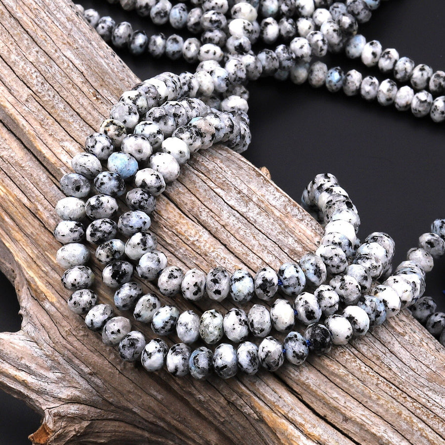 Faceted K2 Jasper Granite 6mm Rondelle Beads 15.5" Strand