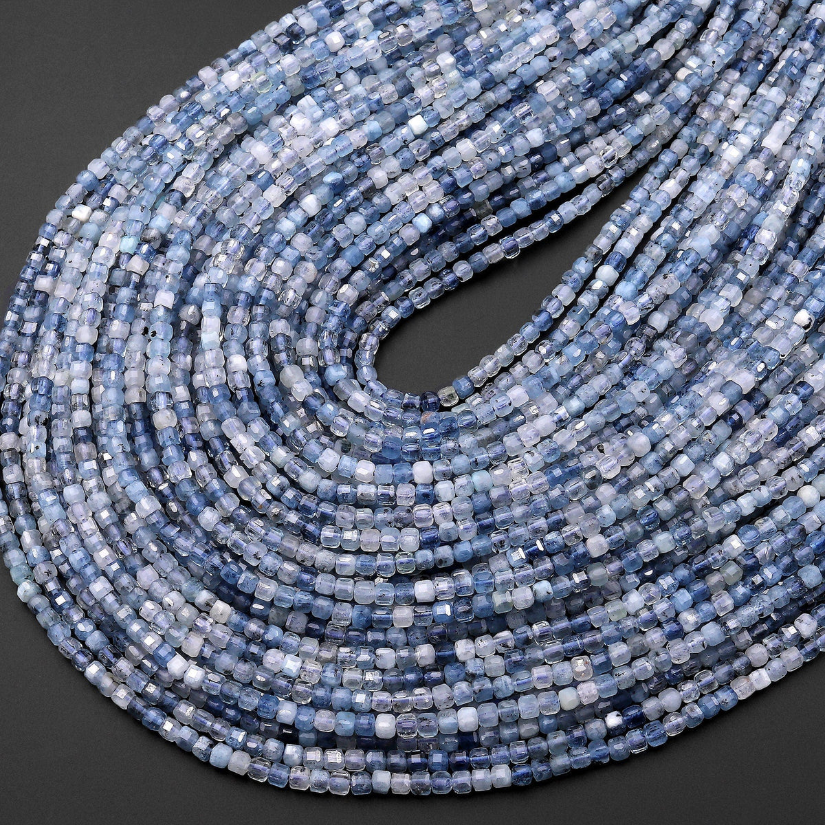  Vuslo 2/3/4mm Natural Blue Aquamarines Gems Stone Bead