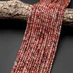 Faceted Rare Natural Red Lazasine (Andesine-Red Labradorite) 3mm Cube Beads 15.5" Strand