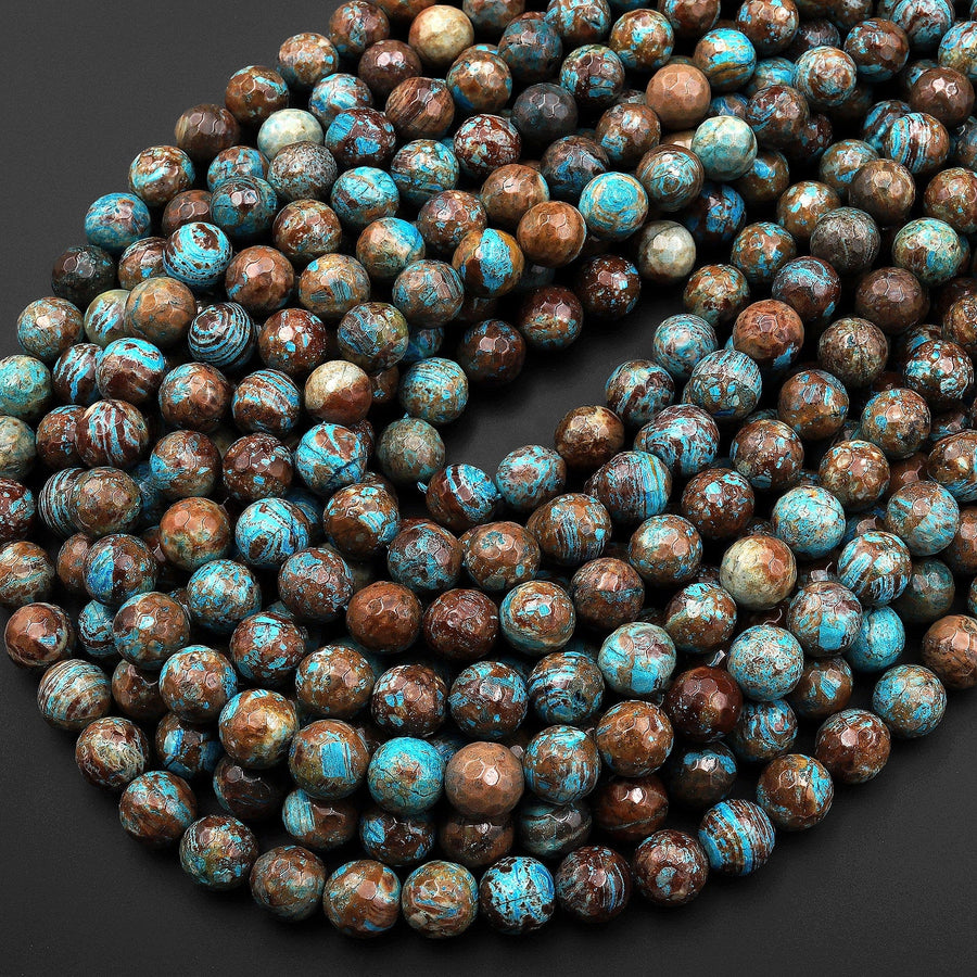 Faceted Rainbow Calsilica Smooth 4mm 6mm 8mm 10mm Round Beads 15.5" Strand