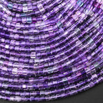 AAA Natural Fluorite Faceted 2mm Cube Square Beads Purple Green Gemstone 15.5" Strand