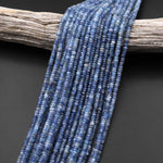 AAA Natural Silvery Blue Kyanite 4mm Rondelle Beads 15.5" Strand