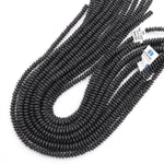 Natural Black Lava Thin Rondelle Saucer Beads 6mm 15.5" Strand
