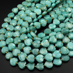 Natural Russian Amazonite Faceted Heart Beads 12mm Gemstone 15.5" Strand