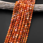 Faceted Natural Orange Botswana Agate Round Beads 6mm 15.5" Strand