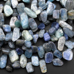 Natural Kyanite Freeform Top Side Drilled Pebble Petal Nugget Beads 15.5" Strand