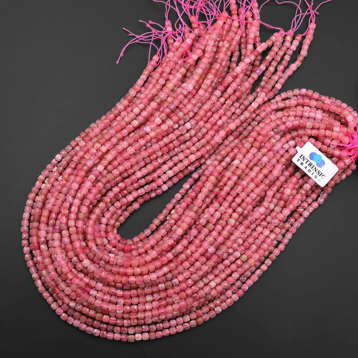 Re-Stocked, Tribal Magenta Gemstone Cylinder Tube Beads, 13mm x