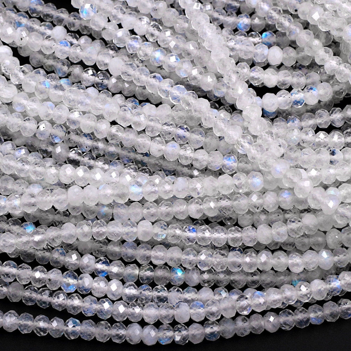 100% Natural Faceted Blue Moonstone Beads Loose Spacer Rondelle Beads For  Jewelry Making Accessories Diy Earing Bracelet 2/3/4mm