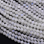 Micro Faceted Rainbow Moonstone 3mm 4mm 6mm 8mm Round Beads 15.5" Strand