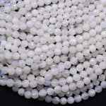 Micro Faceted Rainbow Moonstone 3mm 4mm 6mm 8mm Round Beads 15.5" Strand