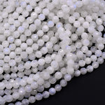 Micro Faceted Rainbow Moonstone 3mm 4mm 6mm 8mm Round Beads 15.5" Strand